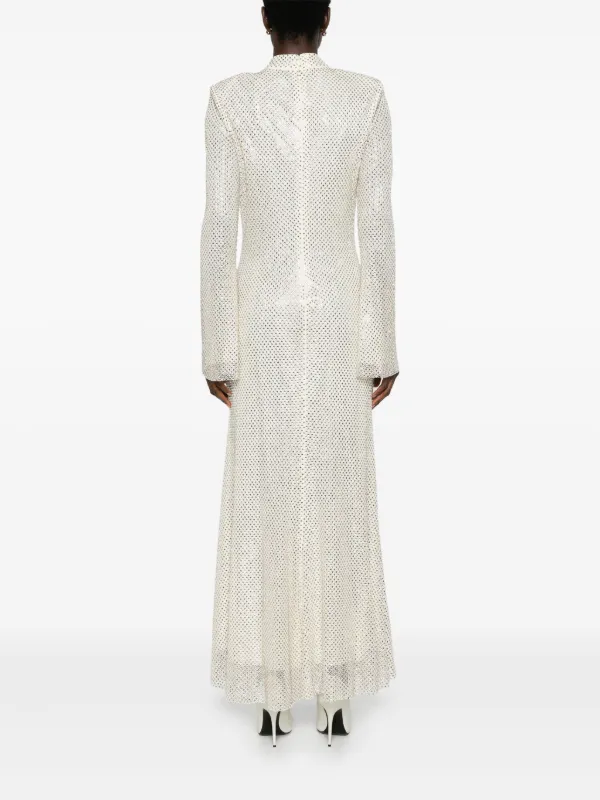 Self-Portrait Rhinestone Fishnet Maxi Dress | Neutrals