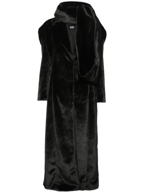GCDS scarf-detail faux-fur coat