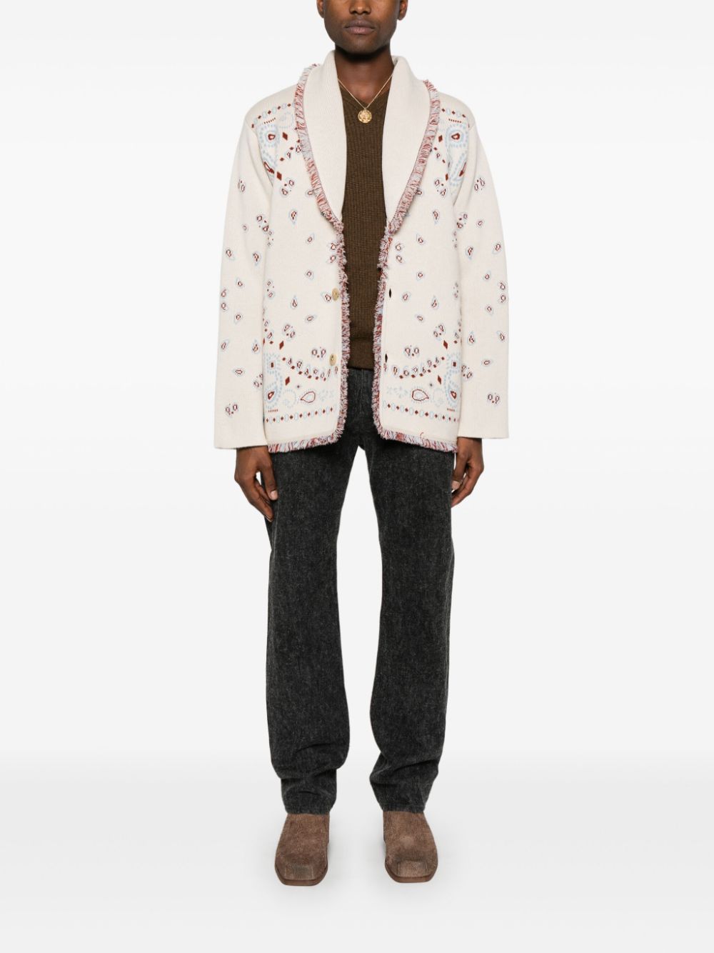 Alanui Bandana Jacquard cardigan - Neutrals