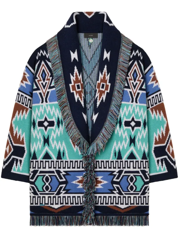 Alanui Geometric Roots Cardigan Blue FARFETCH TR