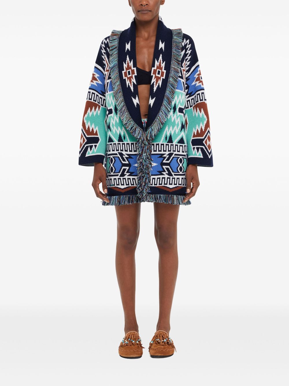 Alanui Geometric Roots cardigan - Blue