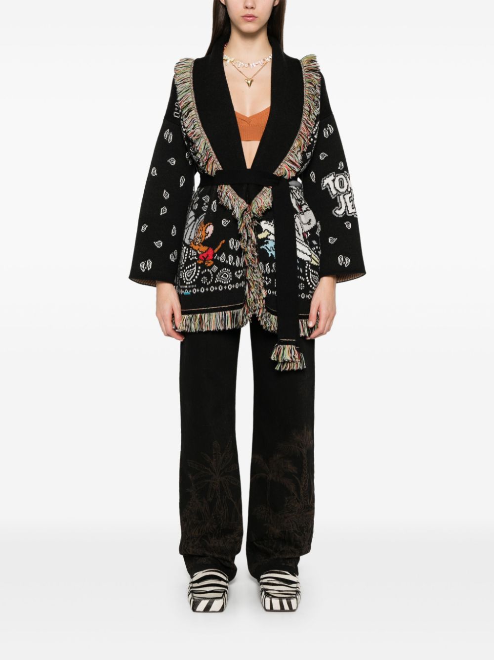 Alanui Tom & Jerry Bandana cardigan - Black