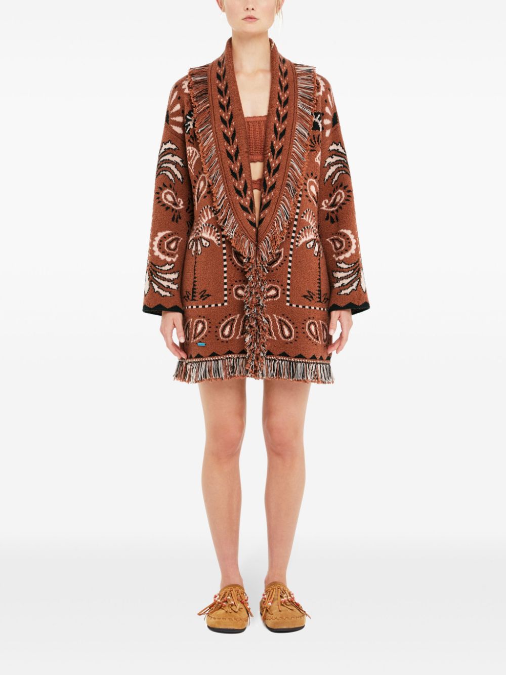 Alanui Wild Wonder Foulard cardigan - Brown