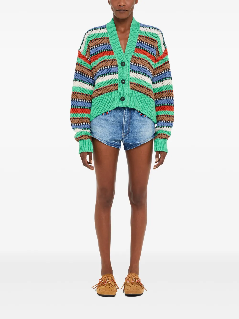 Alanui Sunny Stripes vest Groen