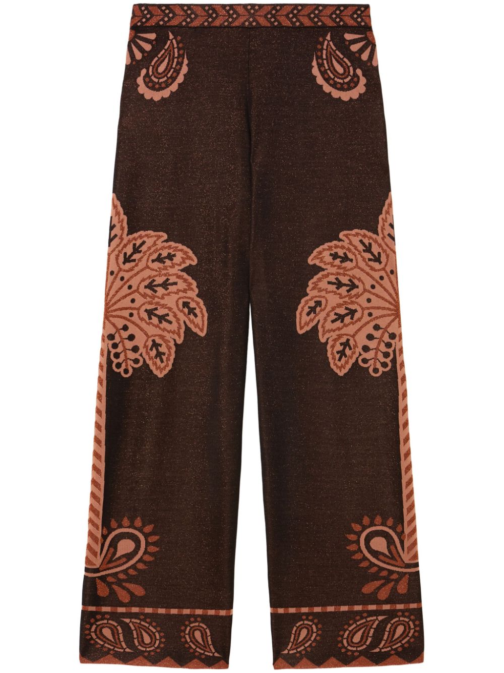 Alanui Wild Wonder Foulard palazzo pants - Brown