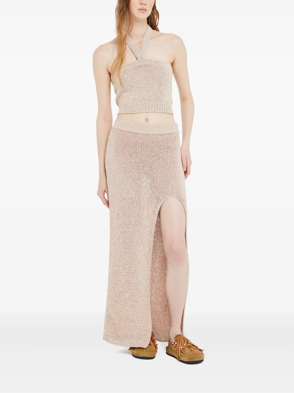 Alanui Gebreide rok Beige