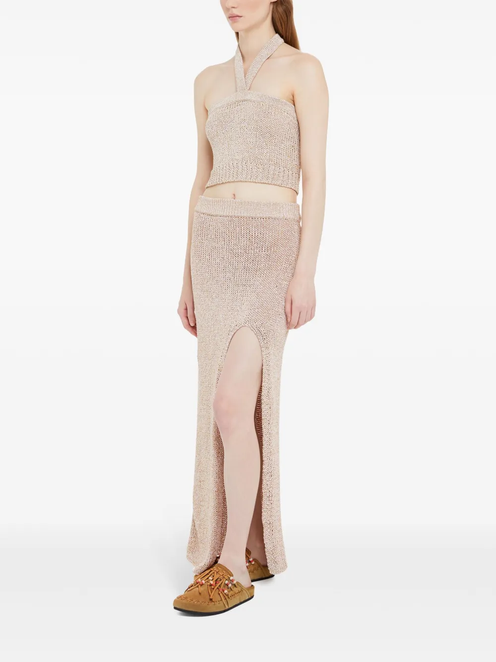 Alanui Gebreide rok Beige