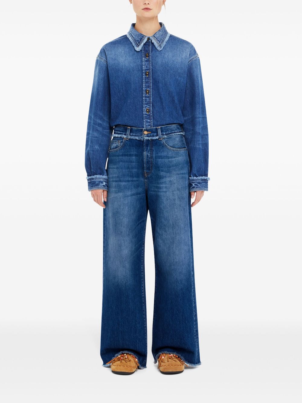 Alanui fringed jeans - Blue