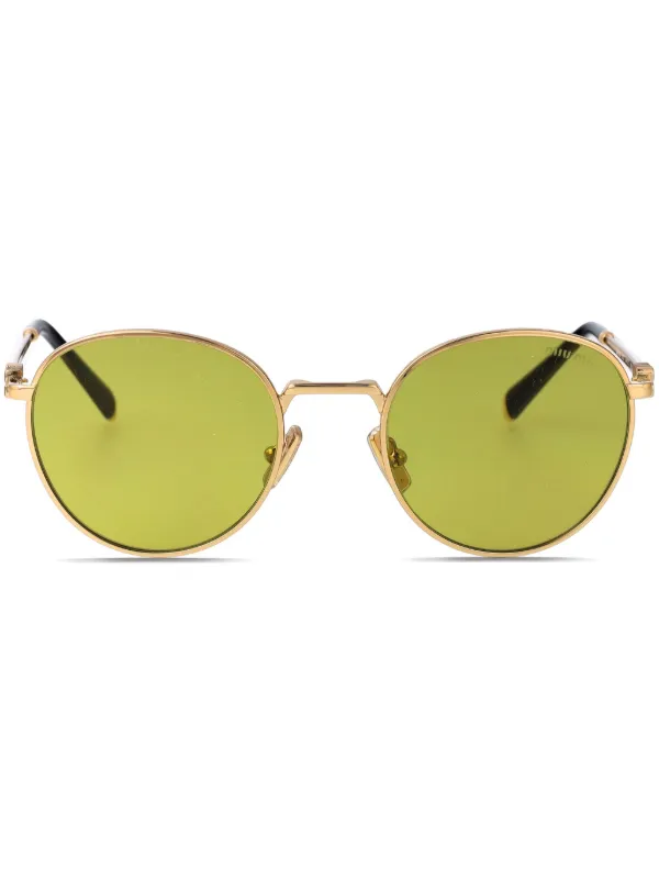 Miu Miu ラウンドサングラス ゴールド Miu Miu Eyewear ラウンドフレーム サングラス | ゴールドトーン