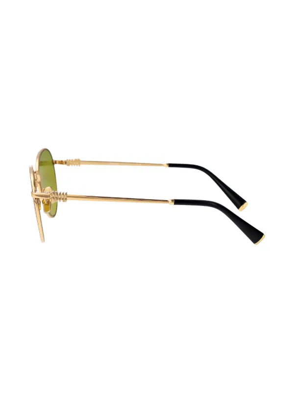 Miu Miu Eyewear ラウンドフレーム サングラス | ゴールドトーン