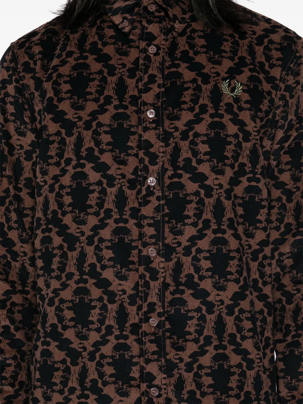 Fred Perry Overhemd met print Bruin