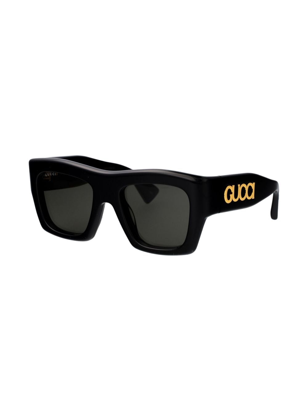 Shop Gucci Logo-lettering Sunglasses In 黑色