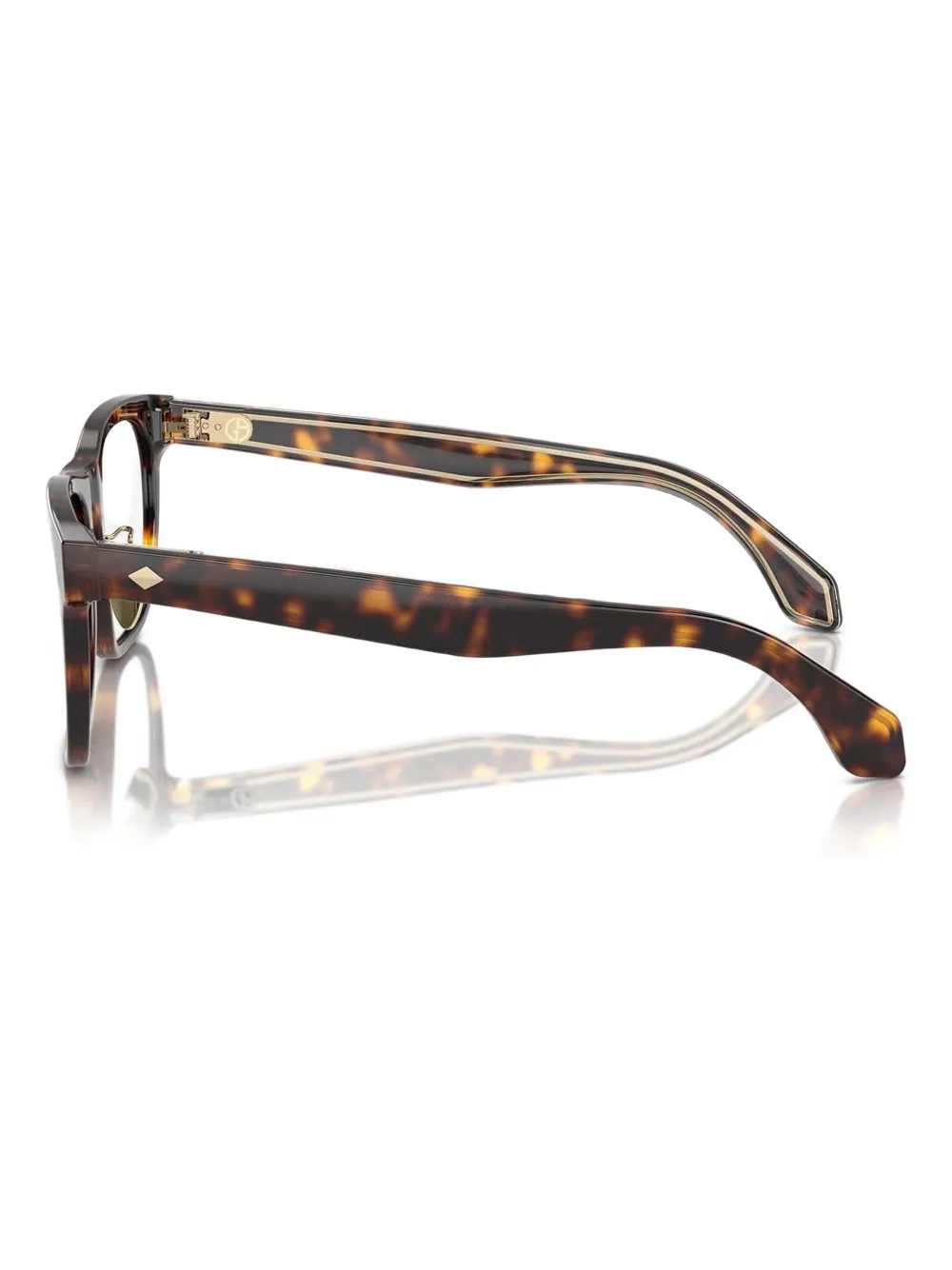 Giorgio Armani Bril met vierkant montuur met schildpadschild effect Bruin