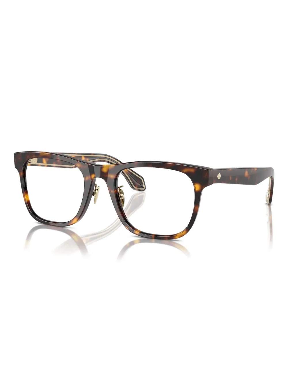 Giorgio Armani Bril met vierkant montuur met schildpadschild effect Bruin