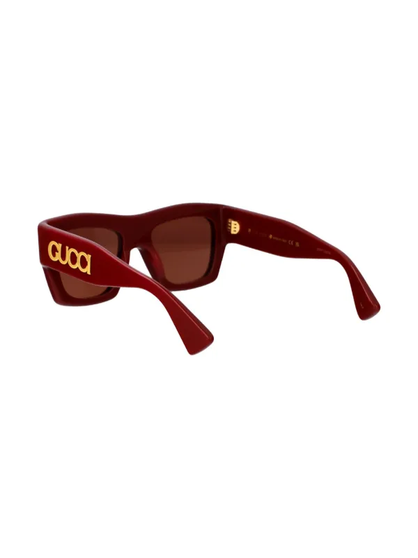 GUCCI GGロゴのサングラス　メガネ Gucci Eyewear ロゴ サングラス | レッド | FARFETCH JP