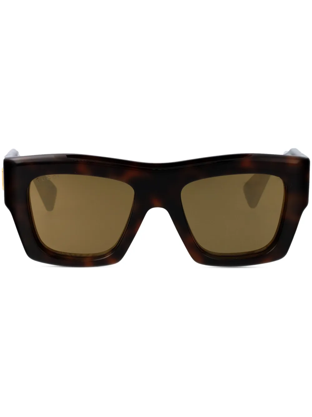 Gucci Eyewear نظارة شمس بحروف شعار الماركة | بني | Image 1