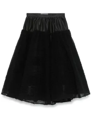 Noir Kei Ninomiya Tulle Midi Skirt | Black | FARFETCH