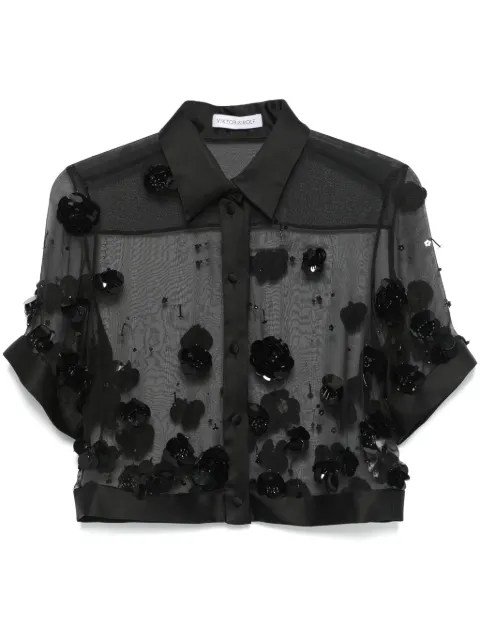 Viktor & Rolf camisa corta bordada con lentejuelas