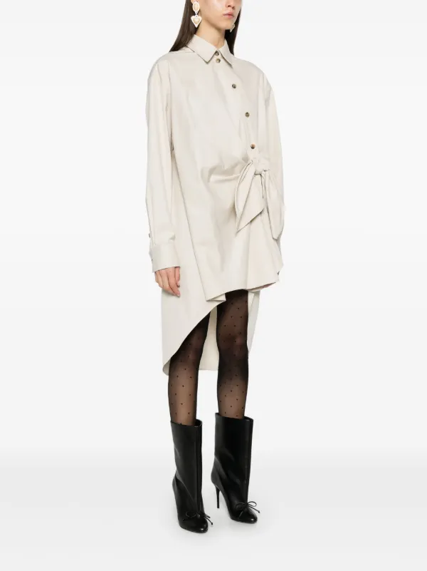 knotted shirt dress Gray Knotted T-Shirt Mini Dress