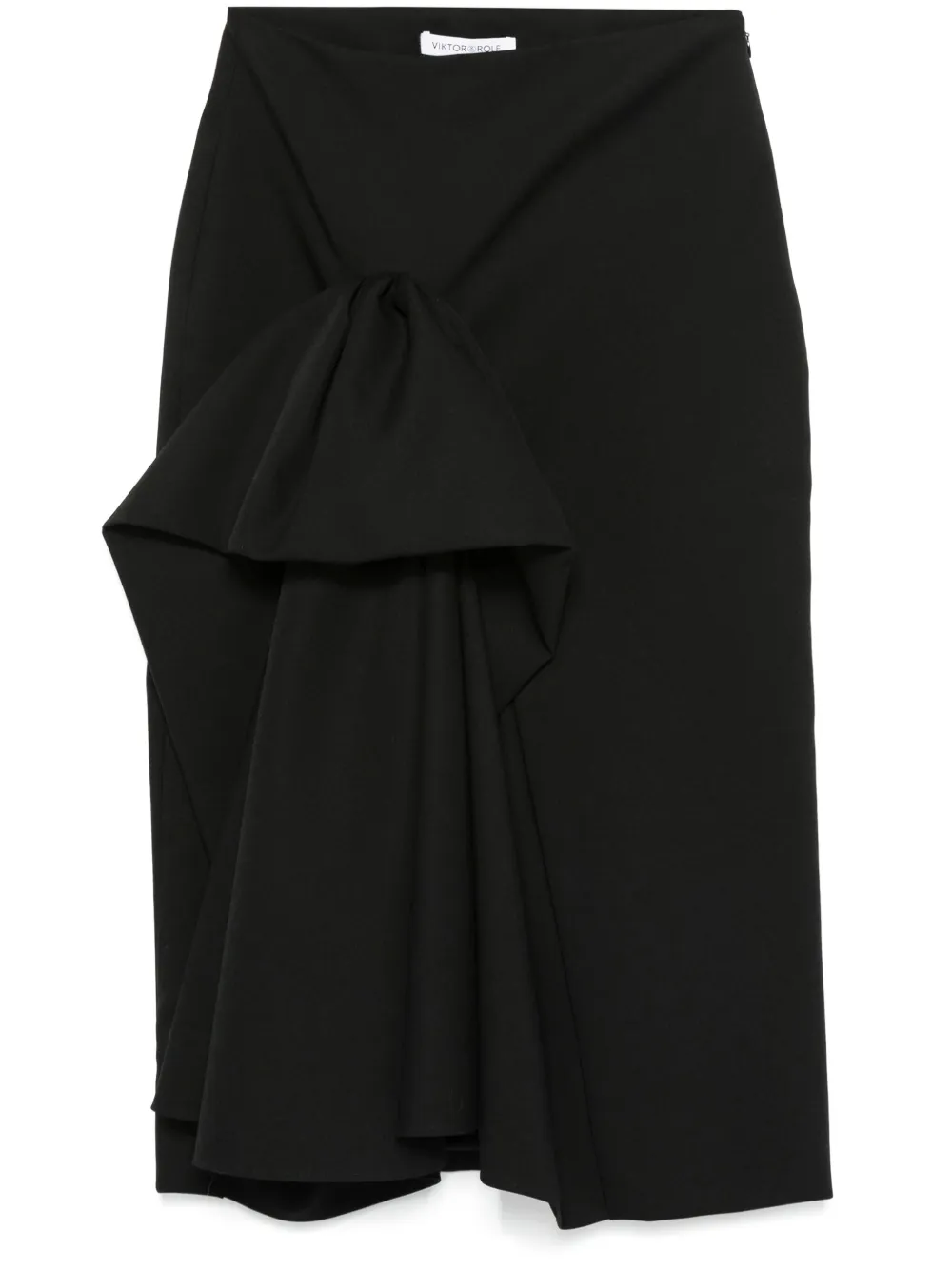 ruffle-detail midi skirt