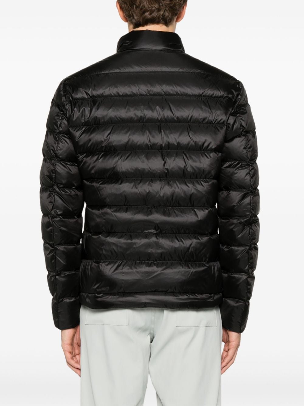 Shop Blauer Quilted Puffer Jacket In Schwarz