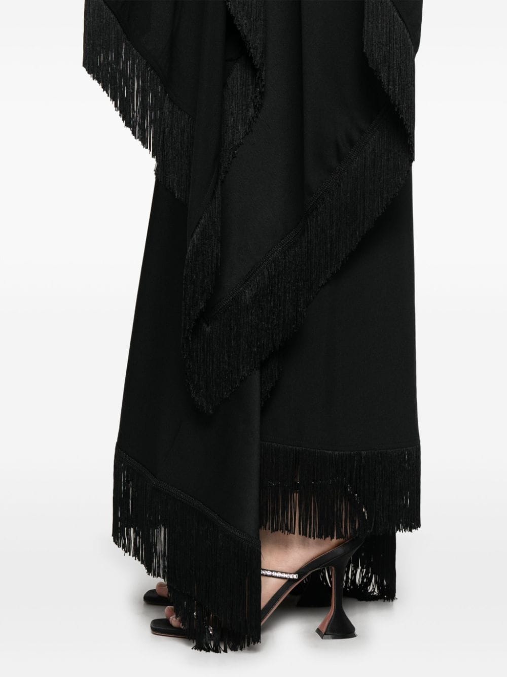 Shop Taller Marmo Fringed Maxi Dress In Black