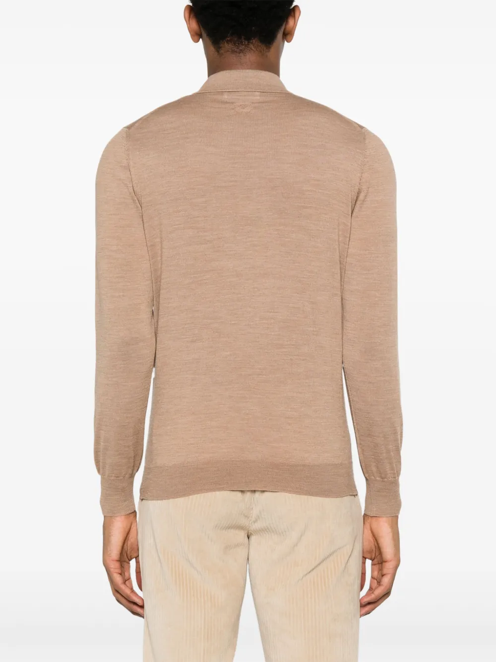 Lardini Fijngebreid poloshirt Bruin