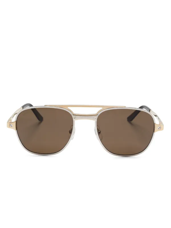 Cartier Eyewear Santos Sunglasses Gold FARFETCH AO