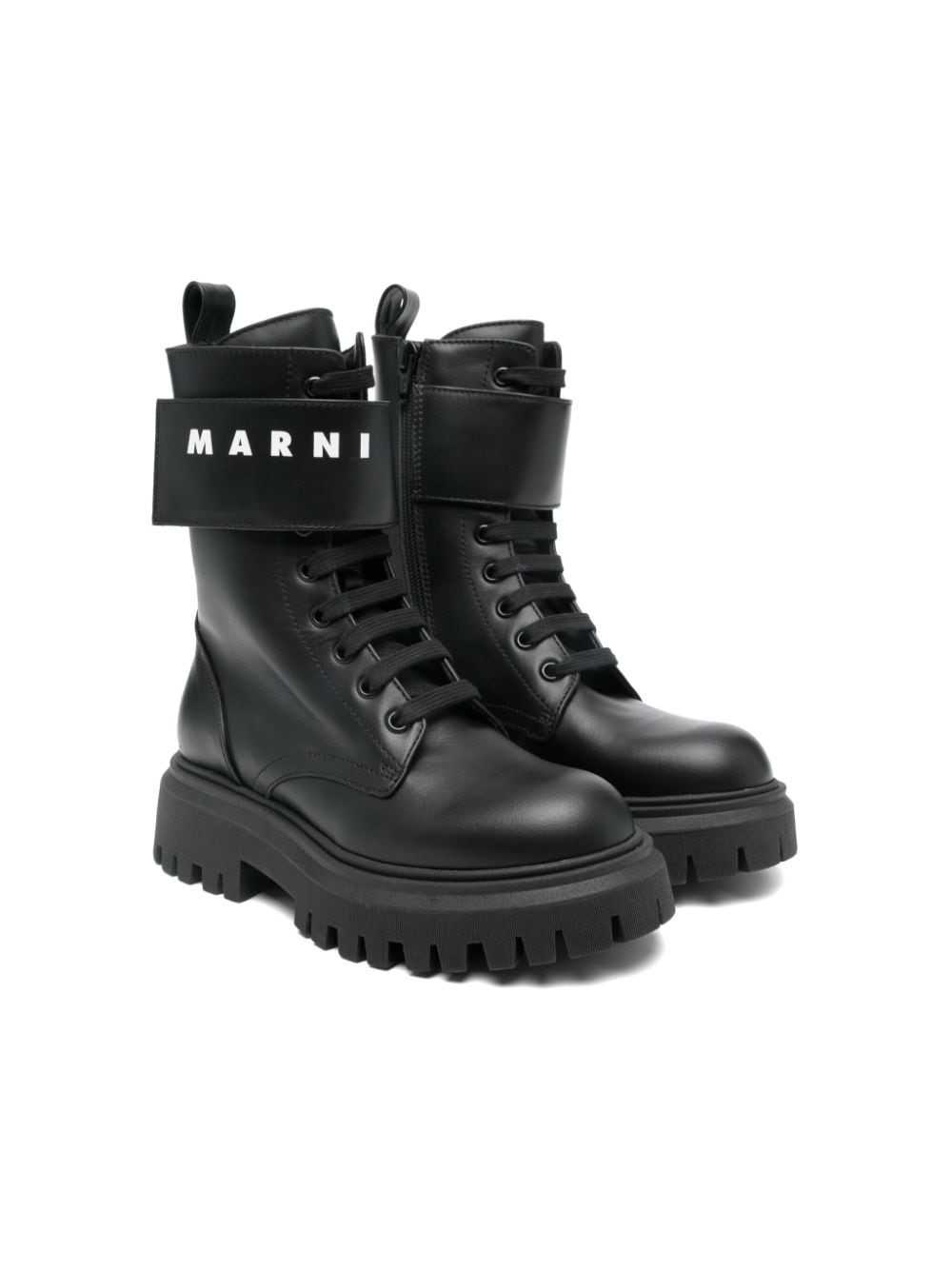 Marni Kids logo-print boots Black