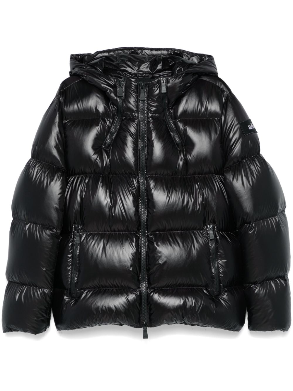 Add hooded puffer jacket – Black