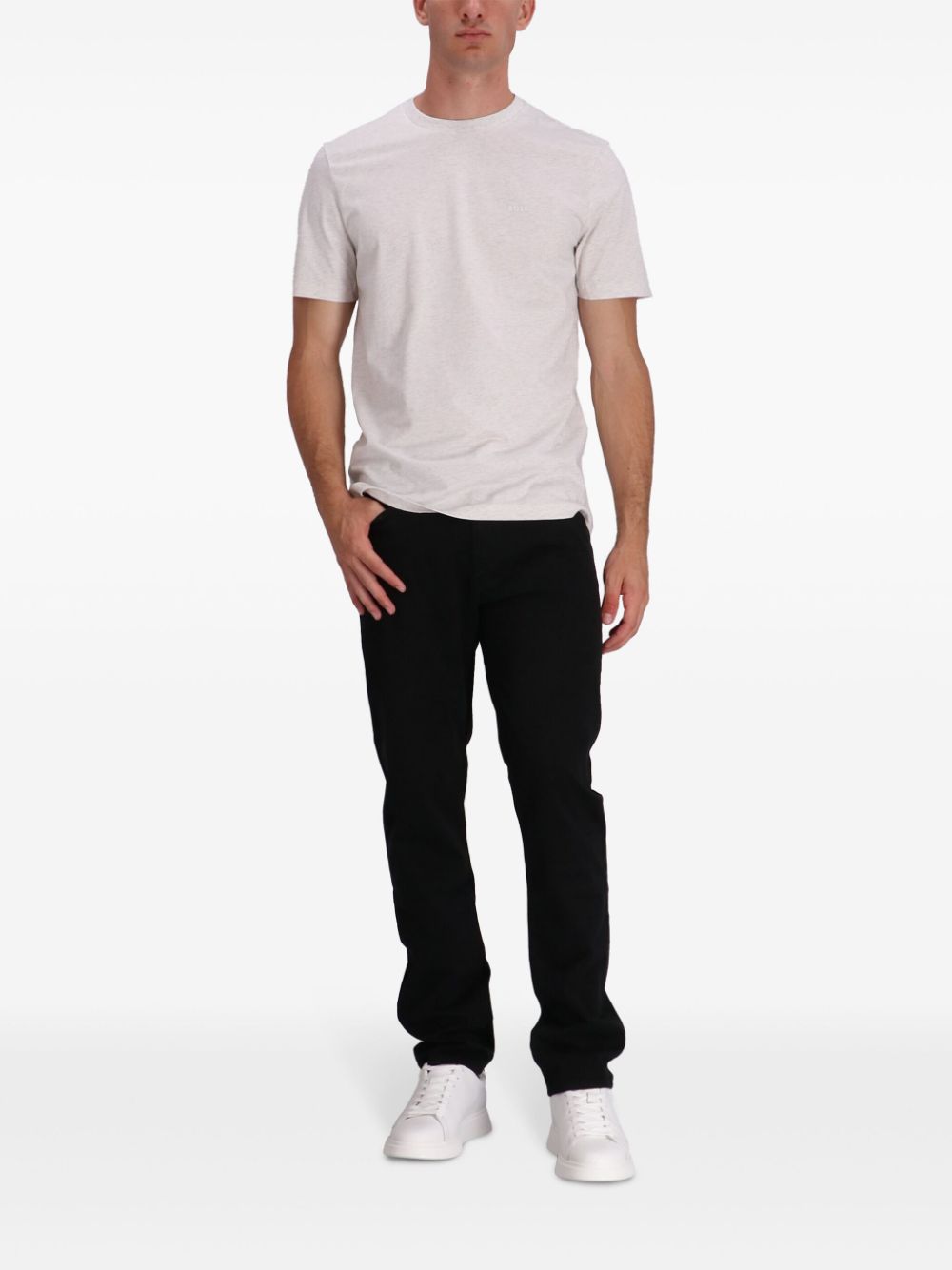 HUGO BOSS RUBBERISED-LOGO COTTON T-SHIRT 