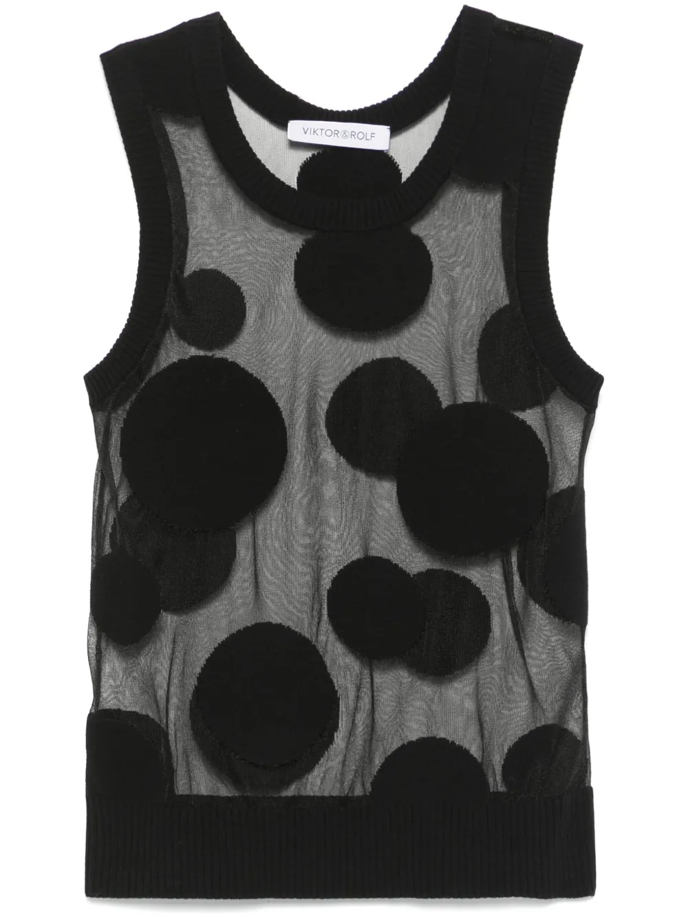 polka-dot tank top