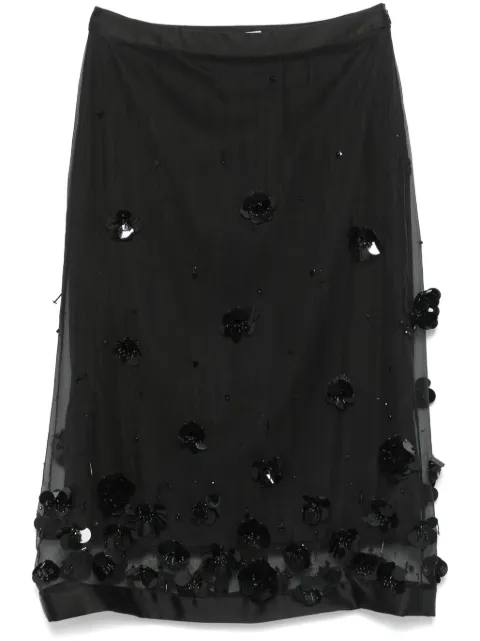 Viktor & Rolf falda midi con detalles con mostacillas
