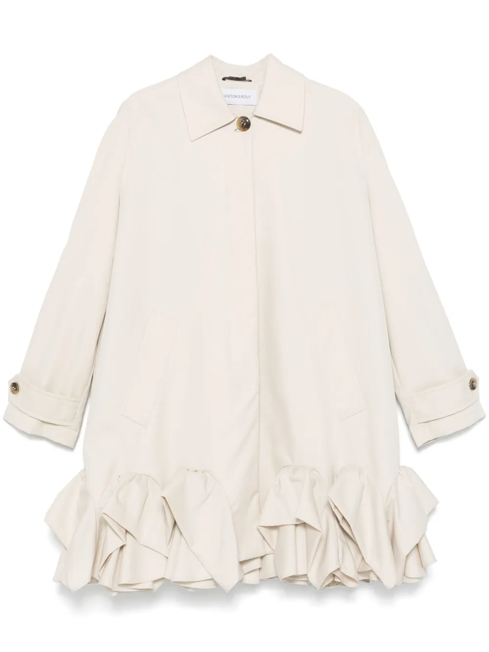 ruffled trench coat