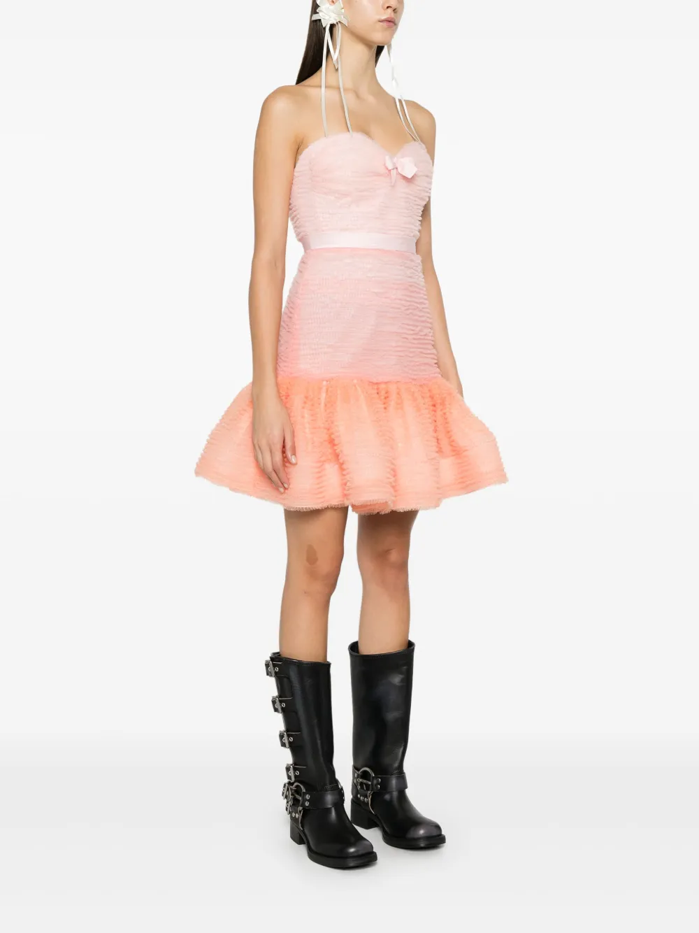 Viktor & Rolf Degradé tulen mini-jurk Roze