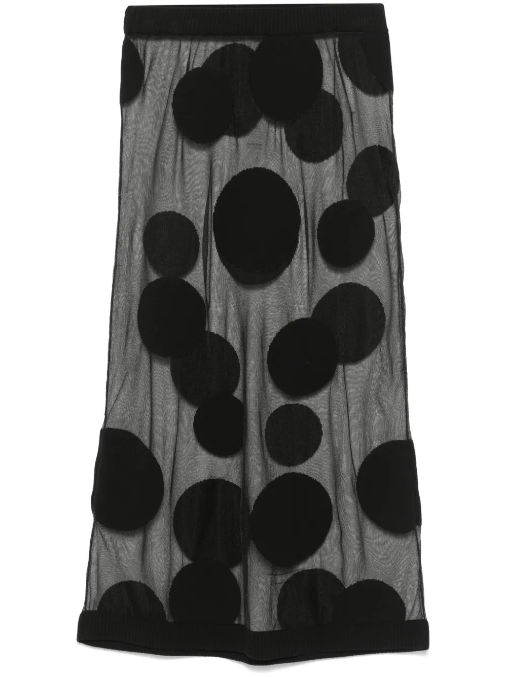 polka-dot midi skirt