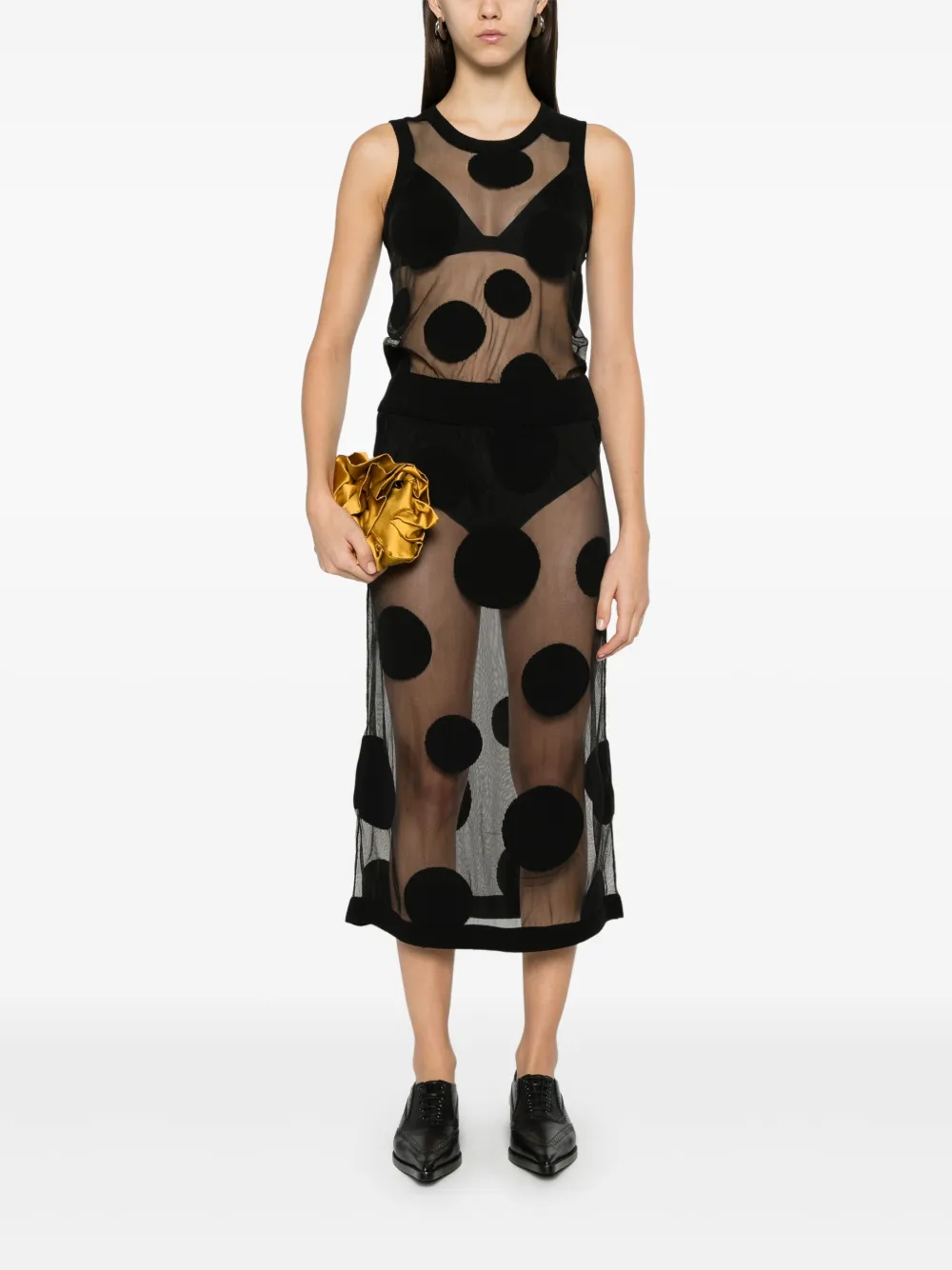 viktor&rolf Viktor & Rolf Midi-rok met stippen - Zwart