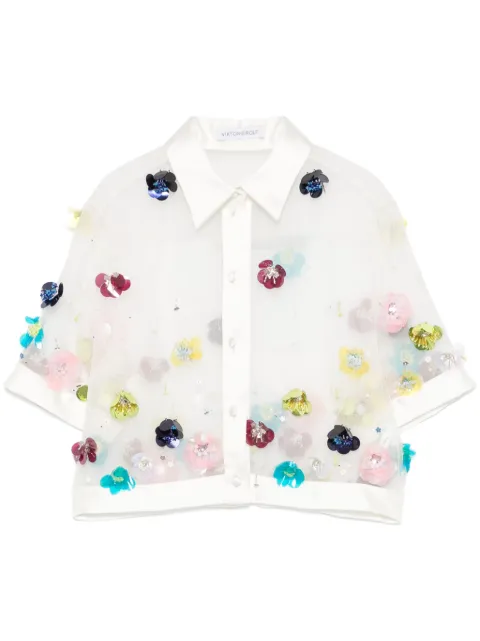 Viktor & Rolf sequin-embellished cropped shirt 