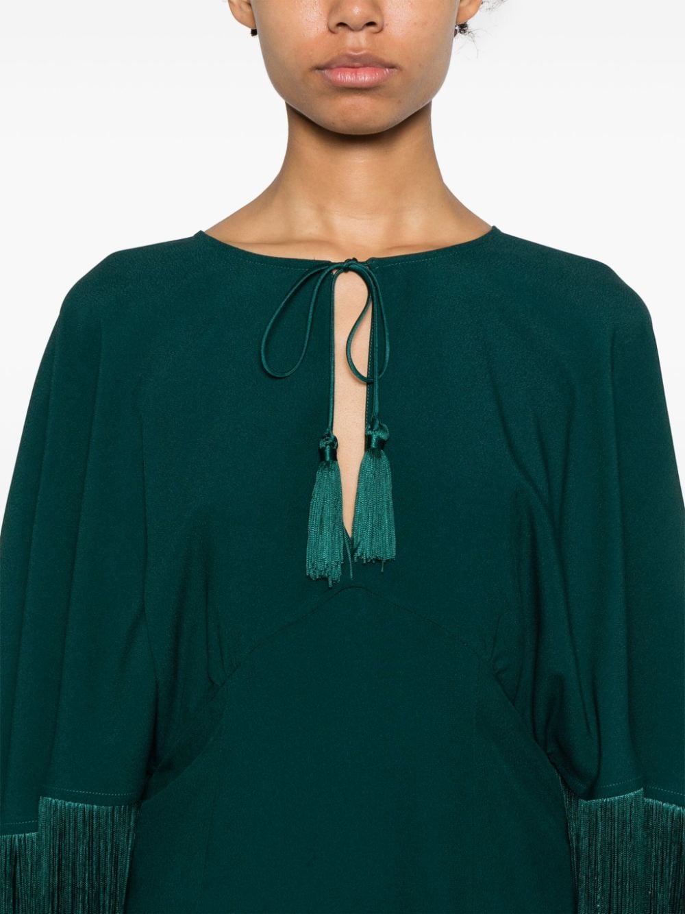 Shop Taller Marmo Cape-detail Mini Dress In Green