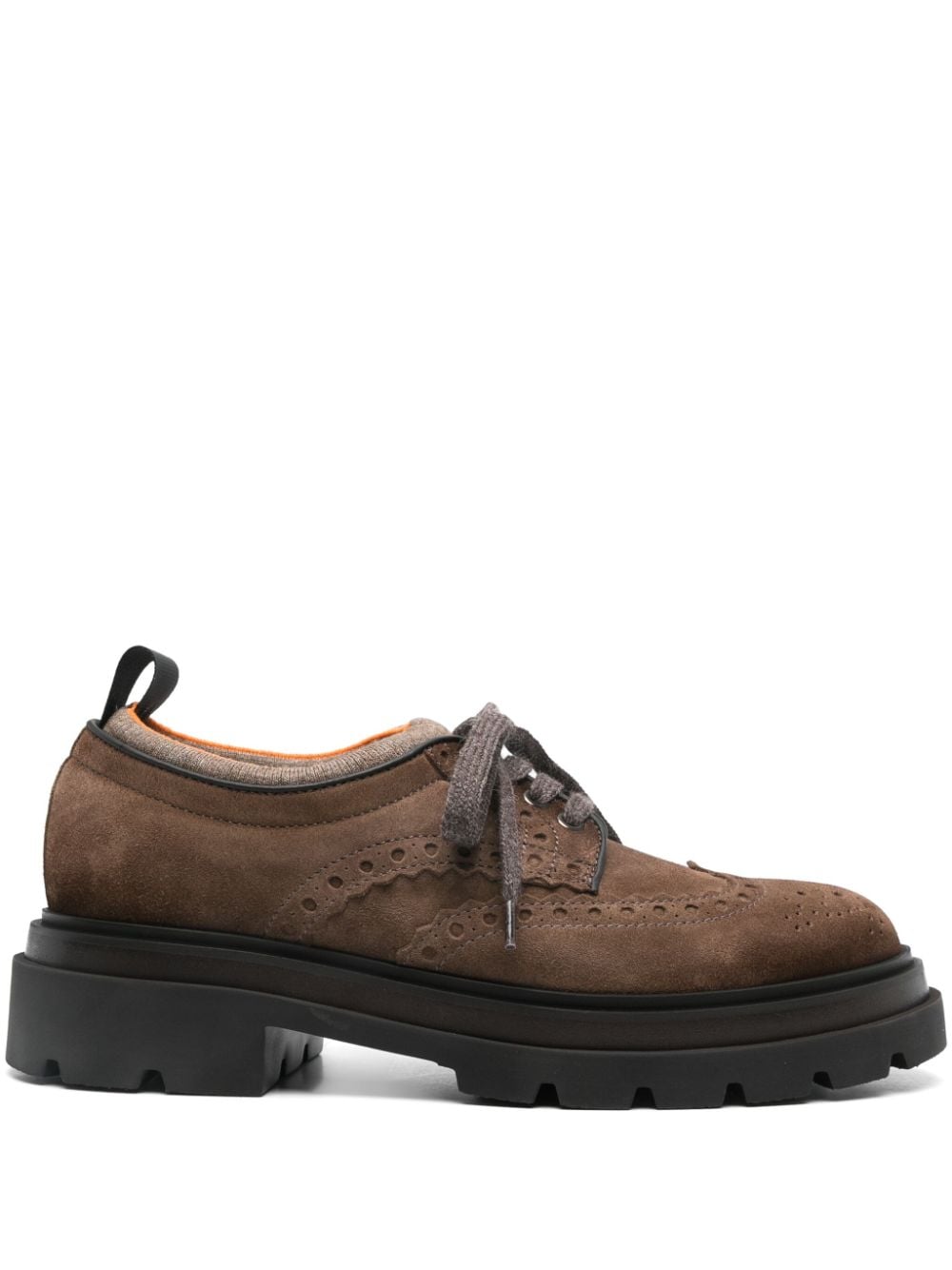 Santoni leather brogues Brown