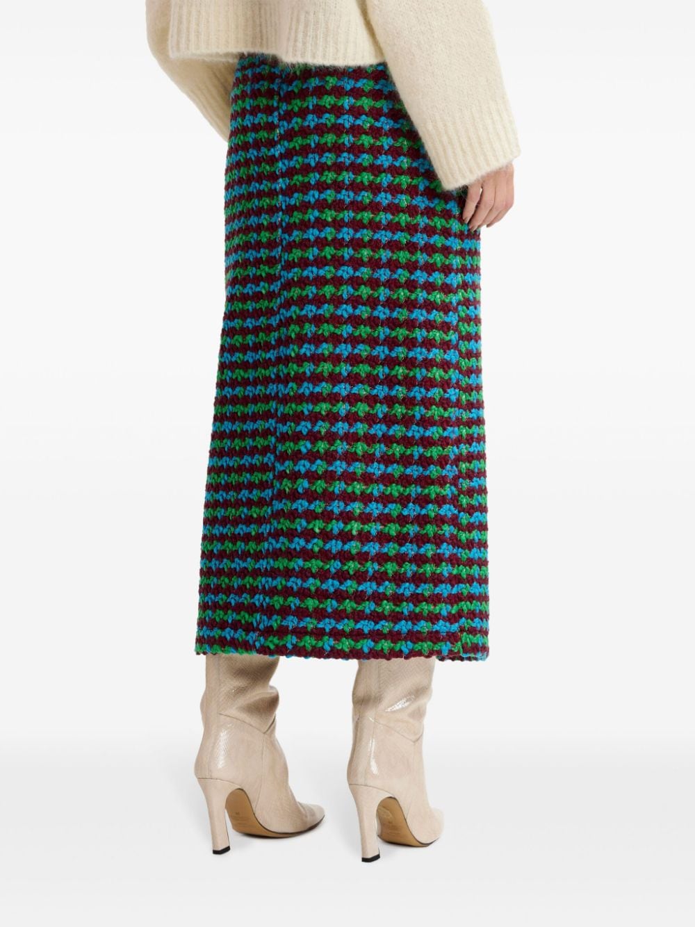 ESSENTIEL ANTWERP TWEED MIDI SKIRT 