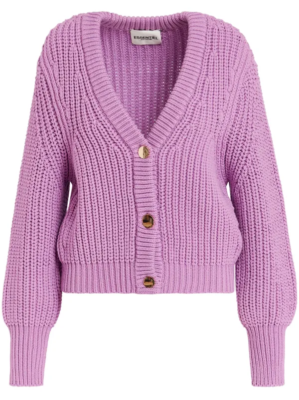 Essentiel Antwerp Gross リブニット カーディガン | パープル 