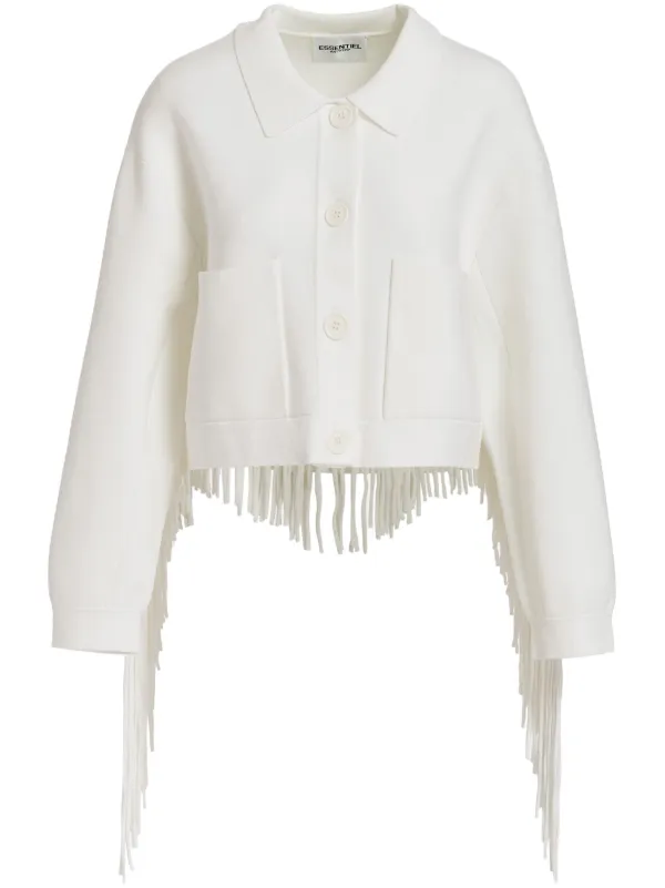 Essentiel Antwerp Gou Fringed Jacket White FARFETCH UK