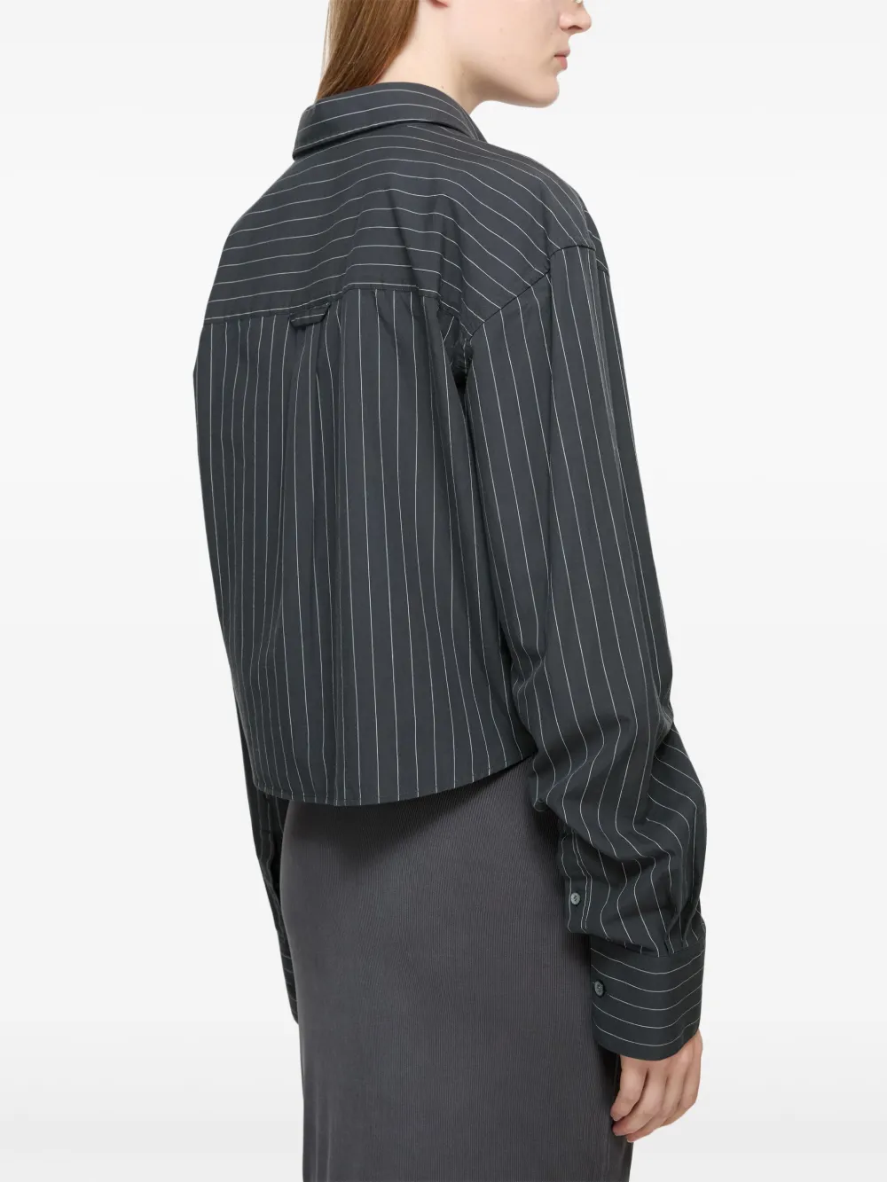 Acne Studios Blouse met jacquard en krijtstreep Zwart