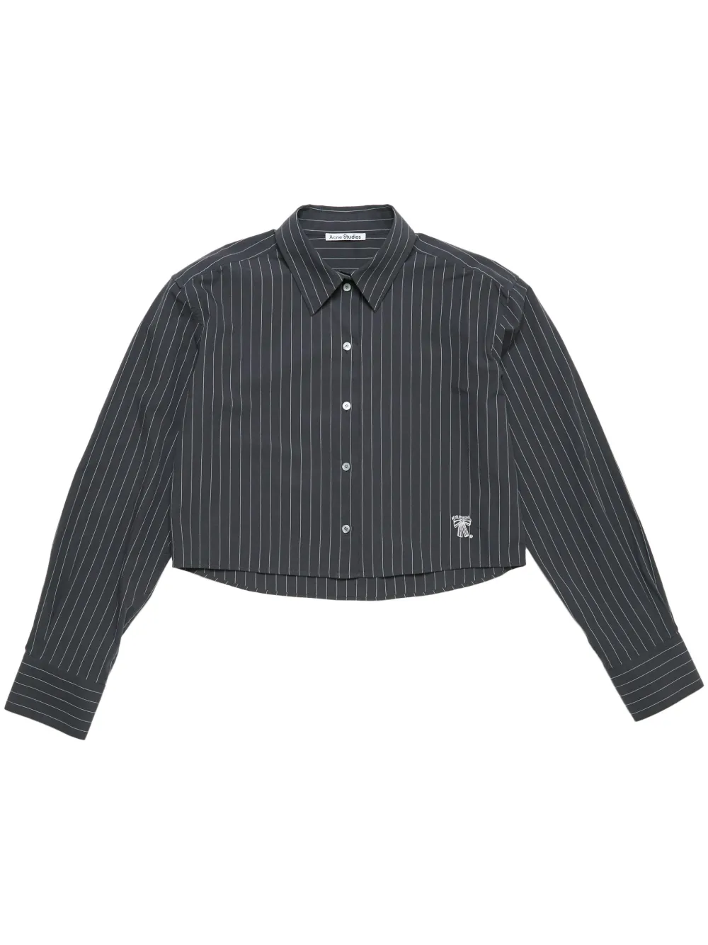 Acne Studios Blouse met jacquard en krijtstreep Zwart