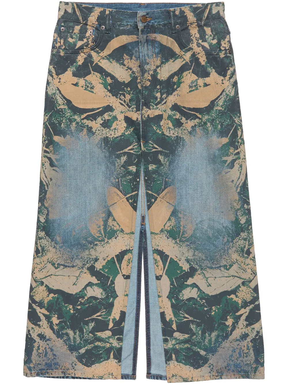 denim midi skirt
