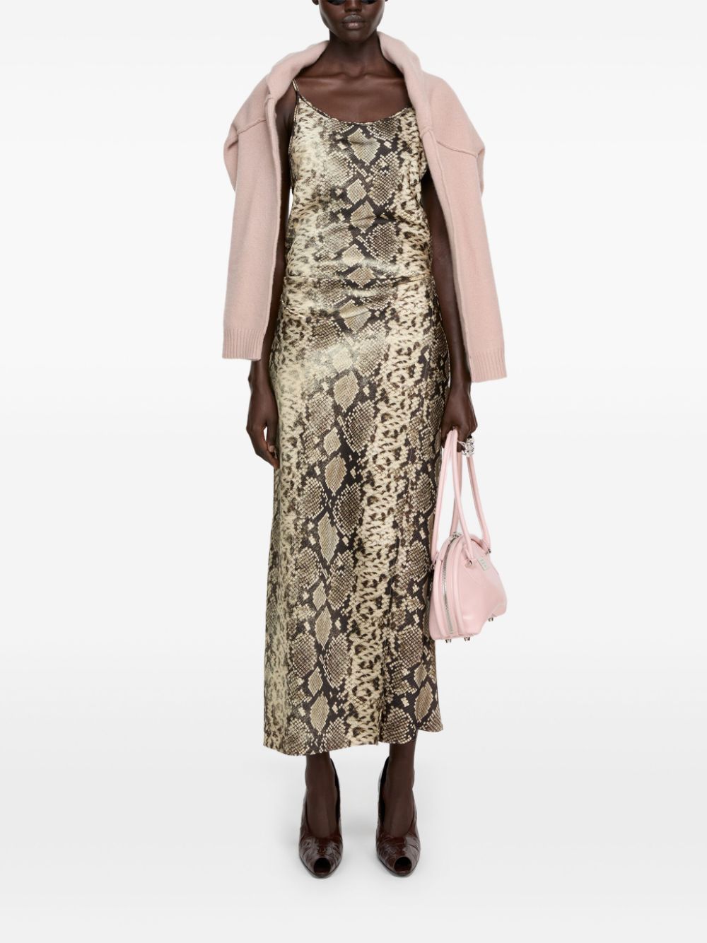 Acne Studios snakeskin-print dress - Bruin