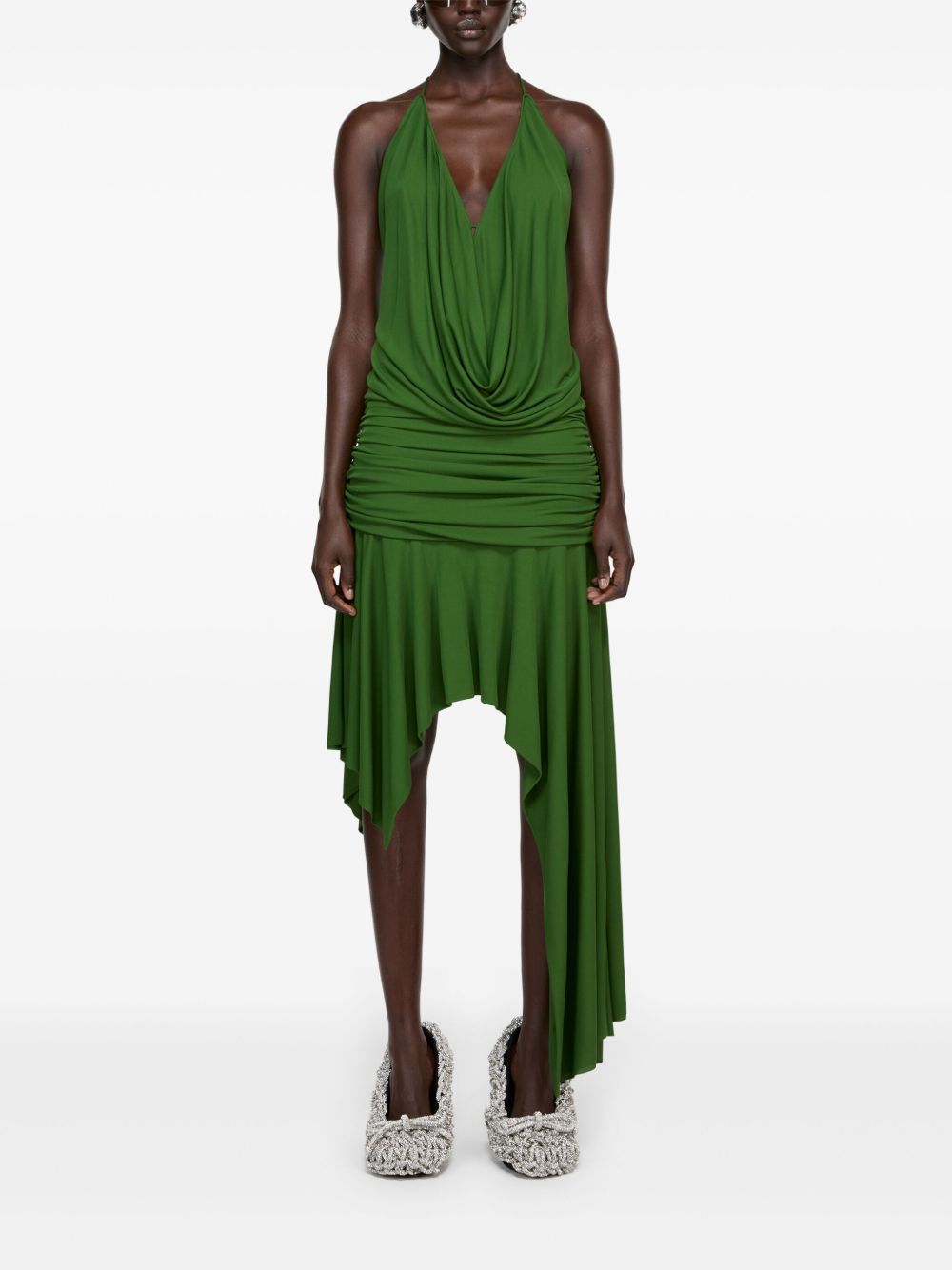 Acne Studios draped midi dress - Groen