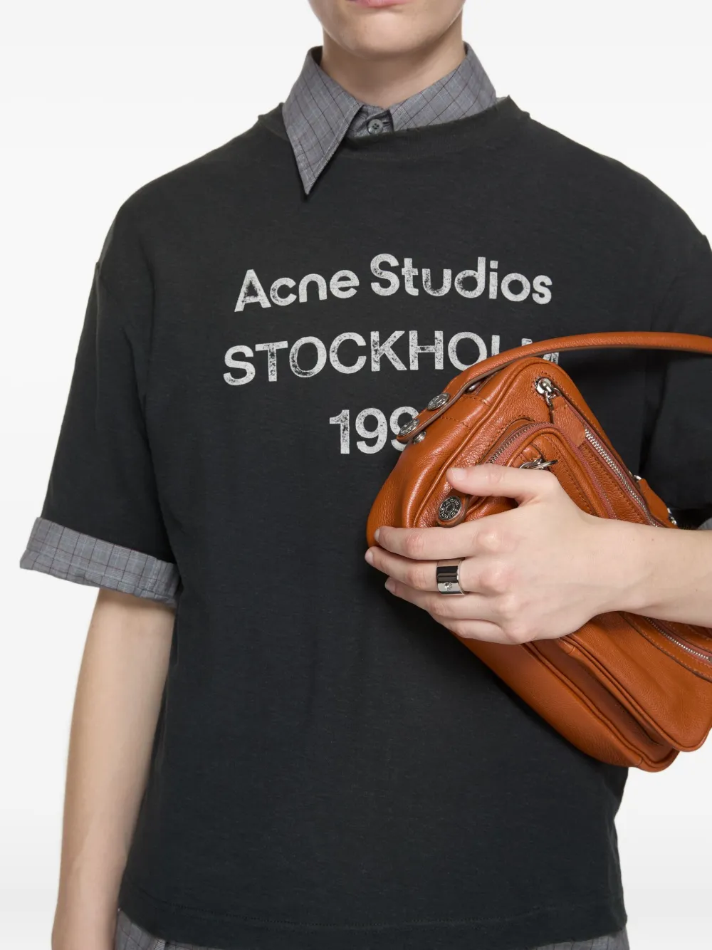 Acne Studios logo-print T-shirt - Zilver