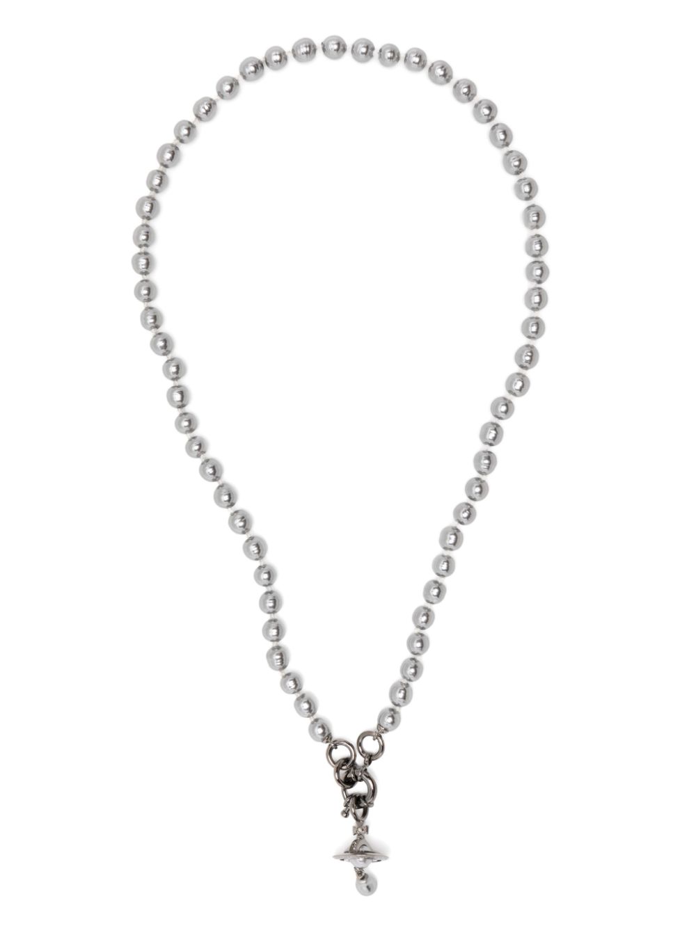 Shop Vivienne Westwood Faux-pearl Drop Choker In Silver